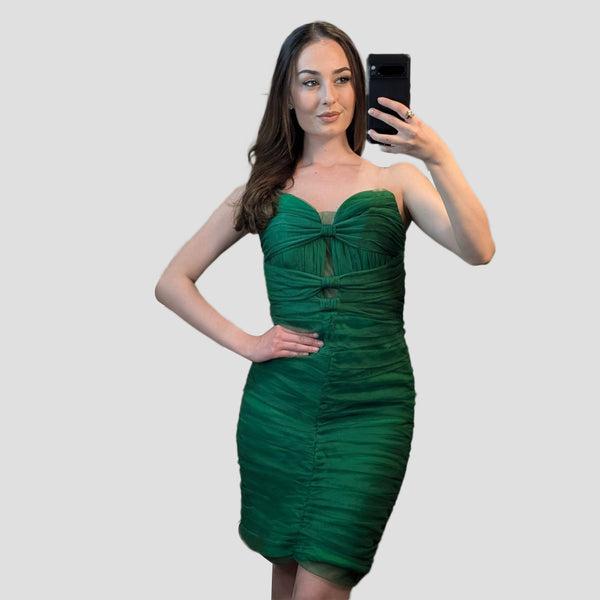 Mini Tulle Straight Green Cocktail Dress