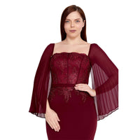 Mermaid Burgundy Evening Dress