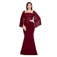 Mermaid Burgundy Evening Dress