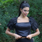 Black Ruffled Party Top